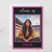 Moderne Ankündigung des Minimal Pink Script Abschl (Rückseite)