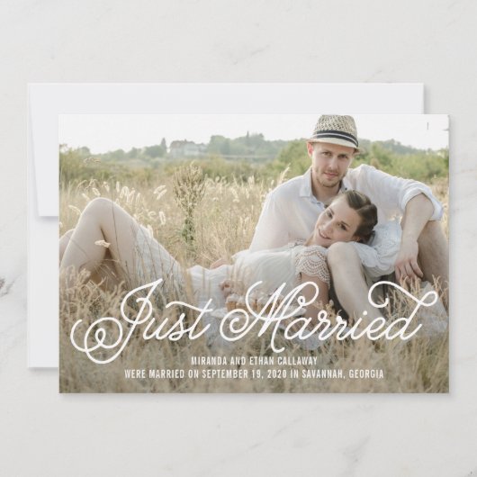 Moderne Ankündigung einer Hochzeit im Minimalistis (Vorderseite)