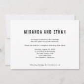 Moderne Ankündigung einer Hochzeit im Minimalistis (Rückseite)