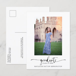 Moderne Ankündigung eines eleganten Script-Abschlu Postkarte