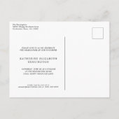 Moderne Ankündigung eines eleganten Script-Abschlu Postkarte (Rückseite)