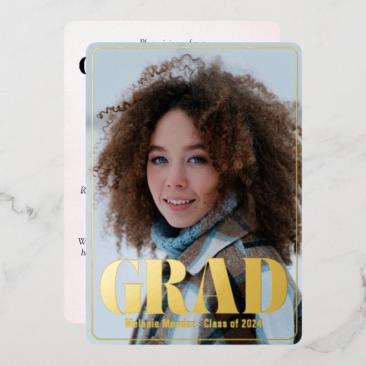 Moderne Ankündigung & Graduierung Party Einladung (Vorderseite/Rückseite)