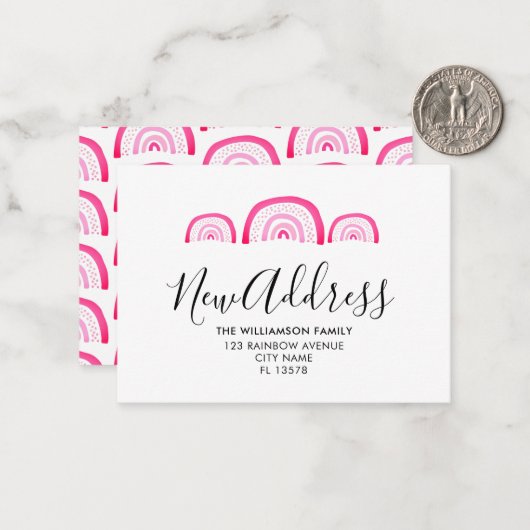 Moderne Ankündigung Rosa Regenbogen (Vorderseite/Rückseite Beispiel)