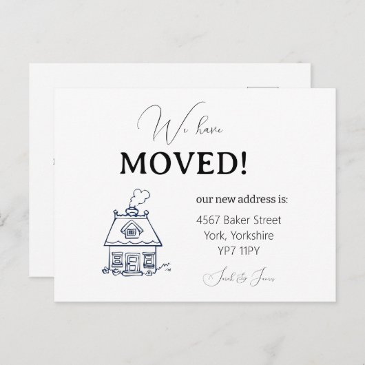 Moderne Ankündigung über die Verschiebung von Skri Postkarte (Vorne/Hinten)