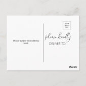 Moderne Ankündigung über die Verschiebung von Skri Postkarte (Rückseite)