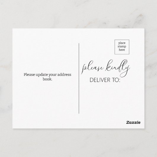 Moderne Ankündigung über die Verschiebung von Skri Postkarte (Rückseite)