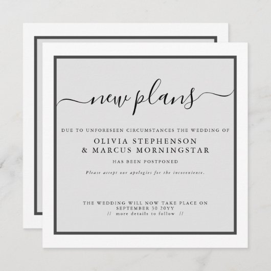 Moderne Ankündigung verspäteter Veranstaltungen -  (Vorne/Hinten)