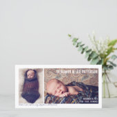 Moderne Ankündigung von 2-Foto Baby Boy Birth (Stehend Vorderseite)