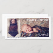 Moderne Ankündigung von 2-Foto Baby Boy Birth (Vorne/Hinten)