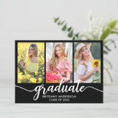 Moderne Ankündigung von Abschlüssen 3 Fotokarte (Stehend Vorderseite)