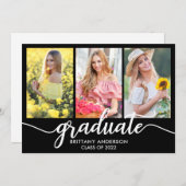 Moderne Ankündigung von Abschlüssen 3 Fotokarte (Vorne/Hinten)