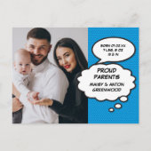 Moderne Ankündigung von Foto Baby Birth (Rückseite)