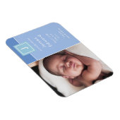 Moderne Ankündigung von Monogram Foto Baby Boy Geb Magnet (Rechte Seite)