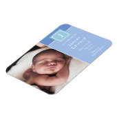 Moderne Ankündigung von Monogram Foto Baby Boy Geb Magnet (Linke Seite)