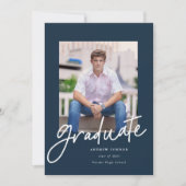 Moderne Ankündigung von Script Abschluss Navy (Vorderseite)