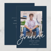 Moderne Ankündigung von Script Abschluss Navy (Vorne/Hinten)