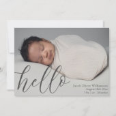 Moderne Ankündigung von Simple Baby Foto (Vorderseite)