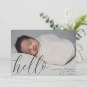 Moderne Ankündigung von Simple Baby Foto (Stehend Vorderseite)