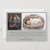 Moderne Ankündigung von Simple Baby Foto (Rückseite)