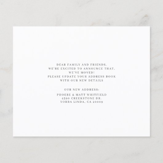 Moderne Ankündigung zur Änderung der Adressentwick (Rückseite)