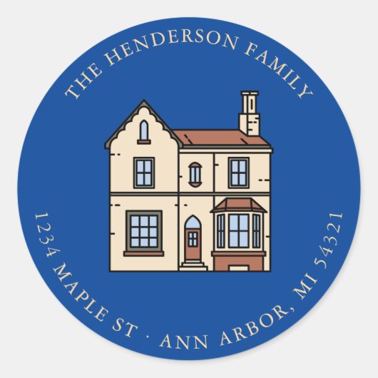 Moderne Ankündigung zur Änderung der Adressentwick Runder Aufkleber (Vorderseite)