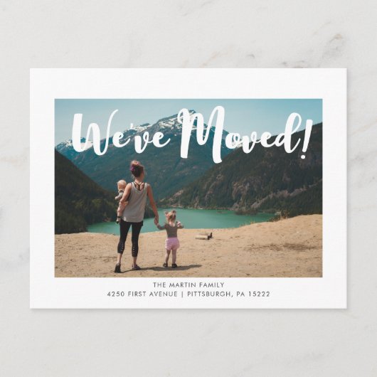 Moderne Ankündigung zur Einführung eines einfachen Postkarte (Vorderseite)