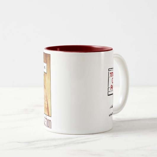 Moderne Ankündigungs-Kaffee-Tasse Zweifarbige Tasse (VorderseiteRechts)