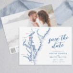 Moderne Annapolis Chesapeake Bay Map Hochzeit Save The Date<br><div class="desc">Helfen Sie Ihren Gästen, ihre Kalender für Ihre Annapolis Feier mit unserer eleganten marineblauen Karte Save the Date zu markieren. Dieses moderne, minimalistische Design eignet sich perfekt für Ihre Hochzeit an berühmten Orten wie der USNA Hochzeitskapelle, dem Chesapeake Bay Beach Club, historischen Inns von Annapolis, dem Loews Annapolis Hotel oder...</div>