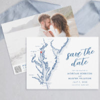 Moderne Annapolis Chesapeake Bay Map Hochzeit