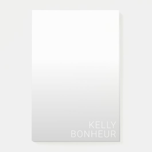 Moderne anpassbare Name | Grauer Gradient Post-it Klebezettel (Vorderseite)