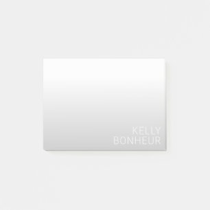 Moderne anpassbare Name Grauer Gradient Post-it Klebezettel