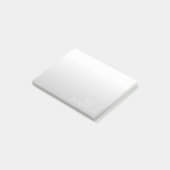 Moderne anpassbare Name | Grauer Gradient Post-it Klebezettel (angewinkelt)
