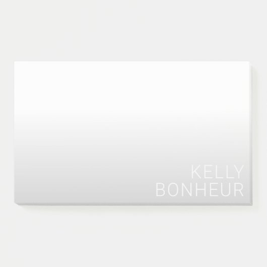 Moderne anpassbare Name | Grauer Gradient Post-it Klebezettel (Vorderseite)