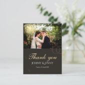 Moderne, anpassbare schwarze Hochzeit Postkarte (Stehend Vorderseite)