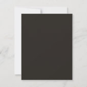 Moderne, anpassbare schwarze Hochzeit RSVP Karte (Rückseite)