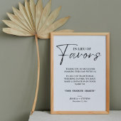 Moderne anstelle von favorisierten Hochzeitsspende Poster