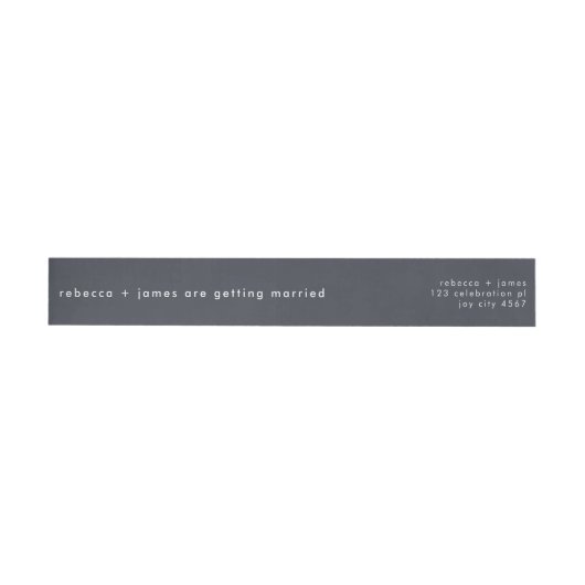 Moderne Anthracite Gray Wedding Envelope Adresse (Person)