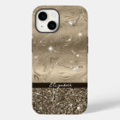 Moderne antike Gold Imitate Glitzer Monogram Case (Rückseite)