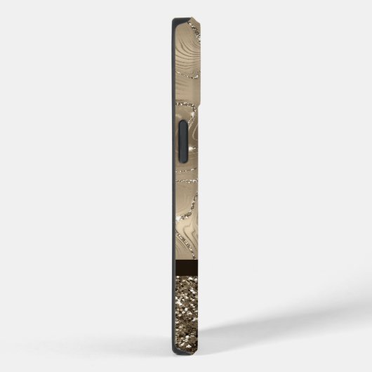 Moderne antike Gold Imitate Glitzer Monogram Case (Rückseite / Rechts)