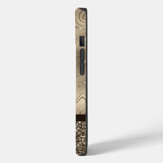 Moderne antike Gold Imitate Glitzer Monogram Case (Rückseite / Links)