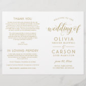 Moderne antike Gold Script Hochzeitsprogramme (Vorderseite)