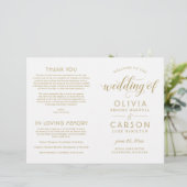 Moderne antike Gold Script Hochzeitsprogramme (Stehend Vorderseite)
