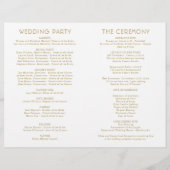 Moderne antike Gold Script Hochzeitsprogramme (Rückseite)