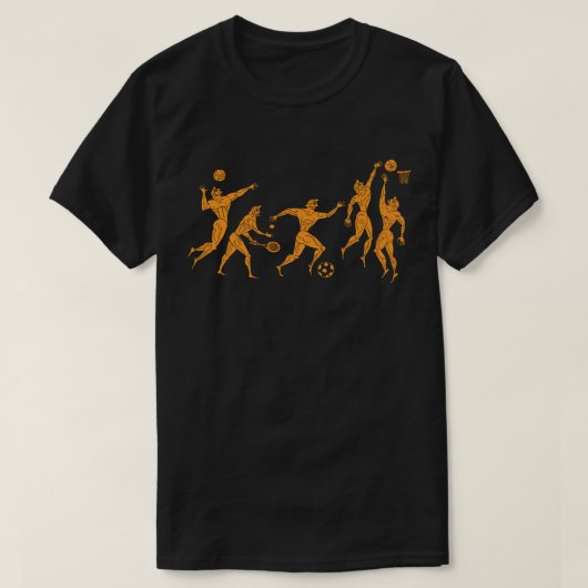 Moderne antike Olympianer Sportdunkel T-Shirt (Design vorne)