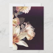 Moderne antike Vintage Blumenhochzeit Einladung (Rückseite)