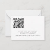 Moderne Antwort per Post oder Scan QR Code Hochzei Mitteilungskarte (Rückseite)