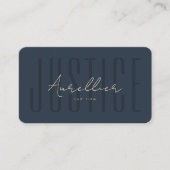 Moderne Anwaltskanzlei Dark Blue Justice Monogram Visitenkarte (Vorderseite)