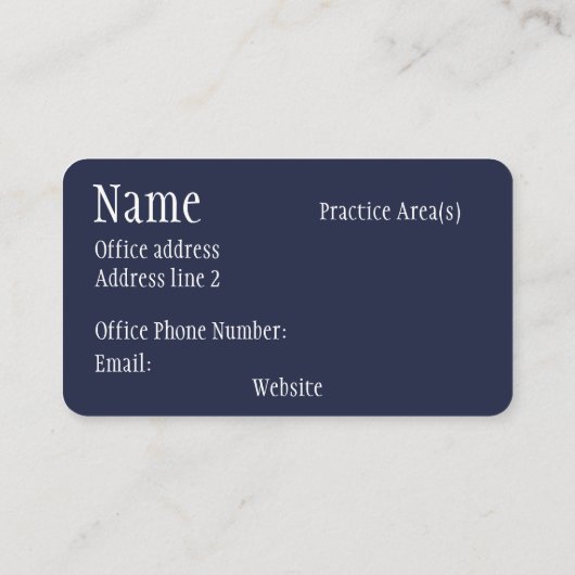 Moderne Anwaltskarte Visitenkarte (Rückseite)