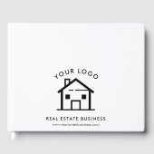 Moderne Anwesen Agent Business Logos Vermietung Gästebuch (Vorderseite)