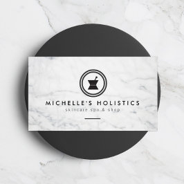 Moderne Apotheke Holistische Medizin Weißer Marmor Visitenkarte